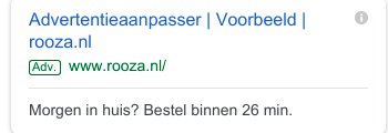 Morgen in huis? Bestel binnen 20 minuten! (Dagelijks aftellen in Adwords)