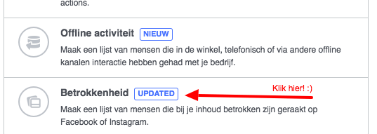 Aangepaste doelgroep Facebook