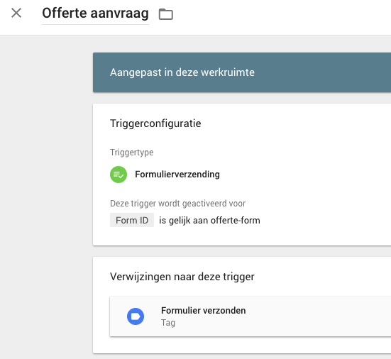 GTM formulierverzending trigger